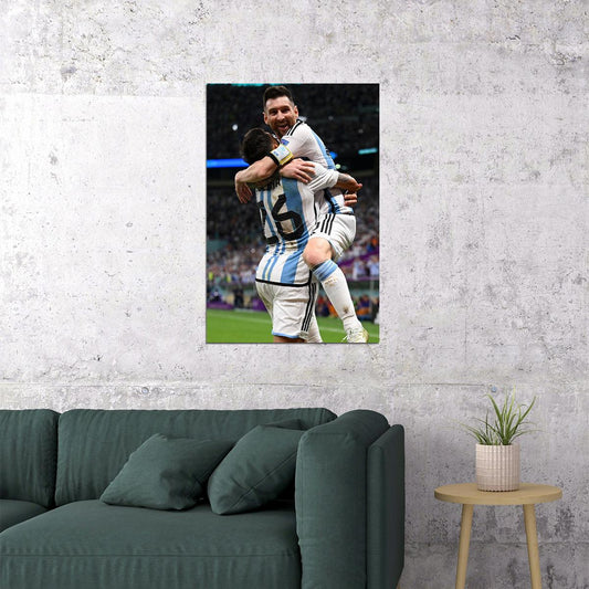 Lionel Messi Nahuel Molina Argentina World Cup Poster Wall Art Print Home Wall Decor - xonomax