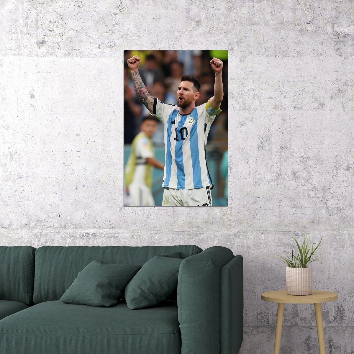 Lionel Messi Argentina National Team World Cup Poster Wall Art Print Home Wall Decor - xonomax