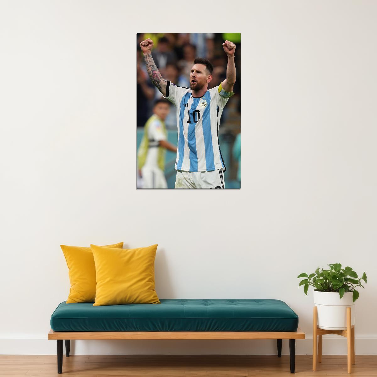 Lionel Messi Argentina National Team World Cup Poster Wall Art Print Home Wall Decor - xonomax