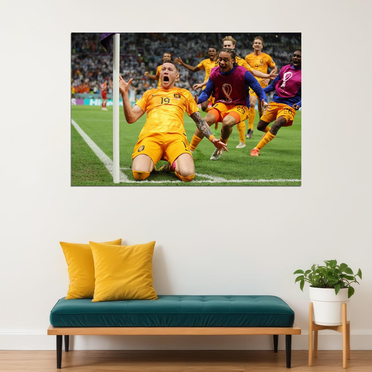 Wout Weghorst Goal Celebration Netherlands Sport Poster Wall Art Print Home Wall Decor - xonomax