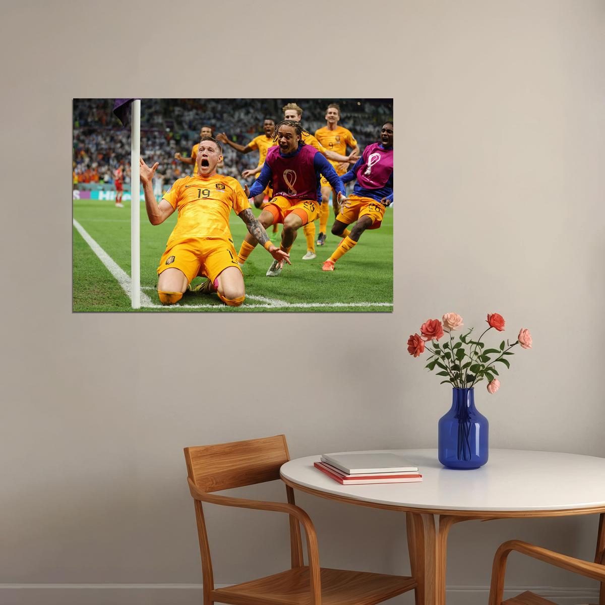 Wout Weghorst Goal Celebration Netherlands Sport Poster Wall Art Print Home Wall Decor - xonomax