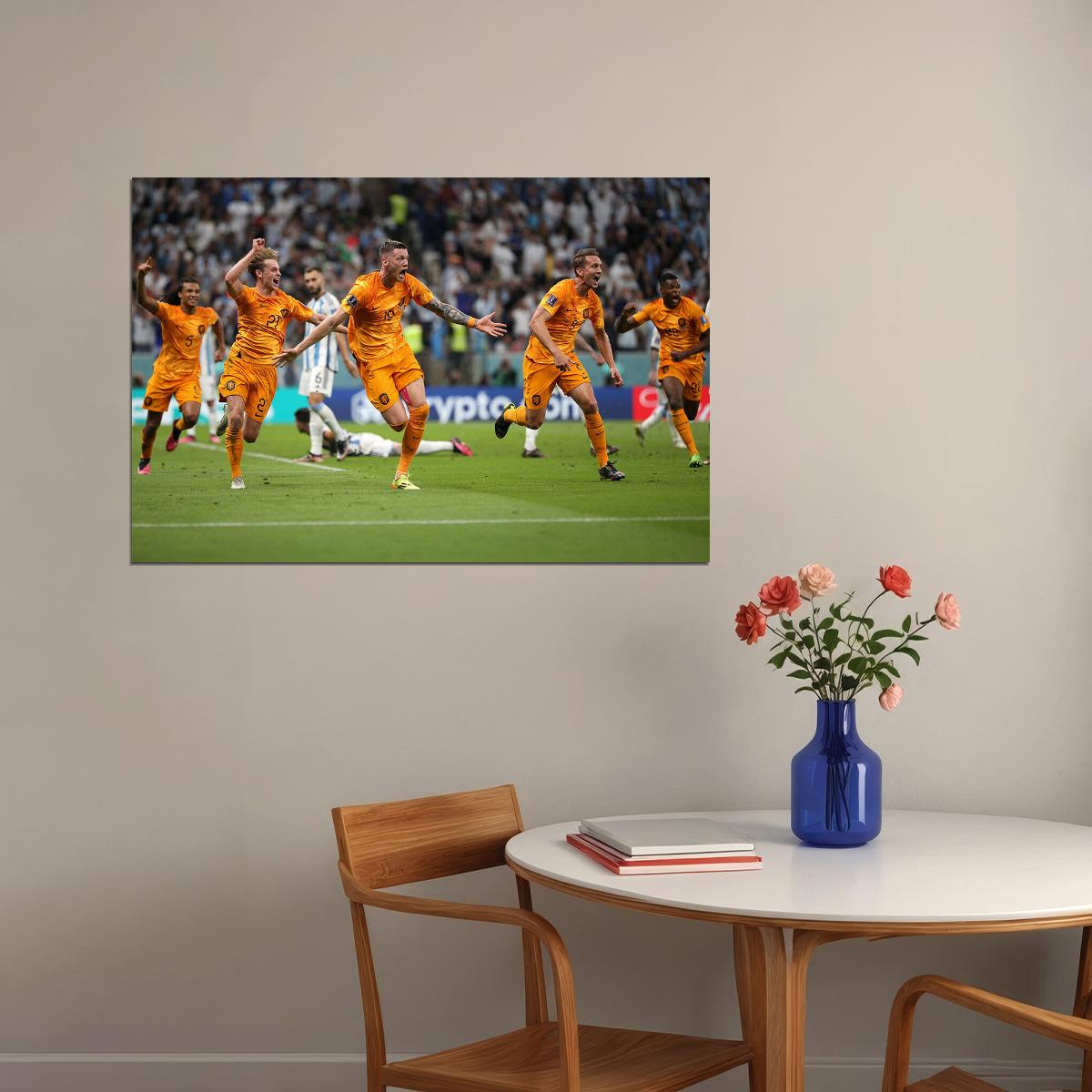 Wout Weghorst Goal Celebration Netherlands Fans Poster Wall Art Print Home Wall Decor - xonomax