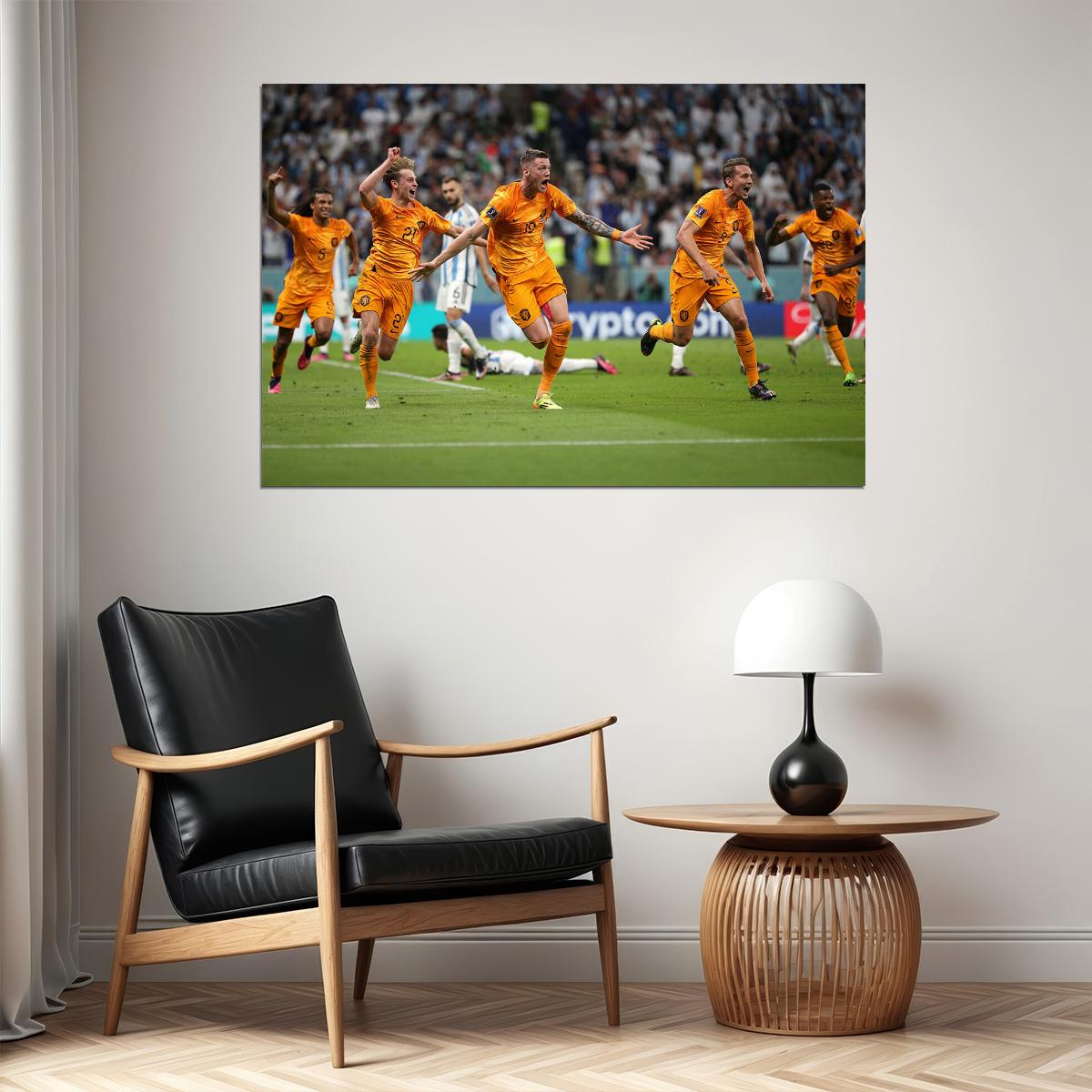 Wout Weghorst Goal Celebration Netherlands Fans Poster Wall Art Print Home Wall Decor - xonomax