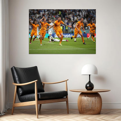 Wout Weghorst Goal Celebration Netherlands Fans Poster Wall Art Print Home Wall Decor - xonomax