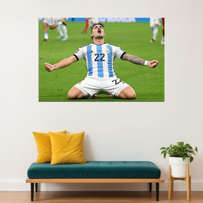 Lautaro Martinez Celebration Argentina World Cup Poster Wall Art Print Home Wall Decor - xonomax