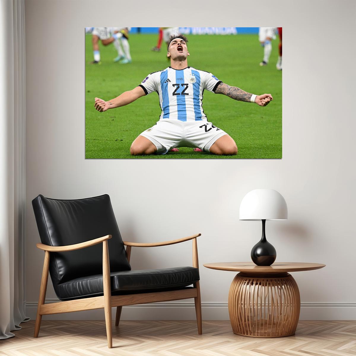 Lautaro Martinez Celebration Argentina World Cup Poster Wall Art Print Home Wall Decor - xonomax