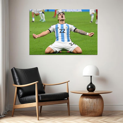 Lautaro Martinez Celebration Argentina World Cup Poster Wall Art Print Home Wall Decor - xonomax