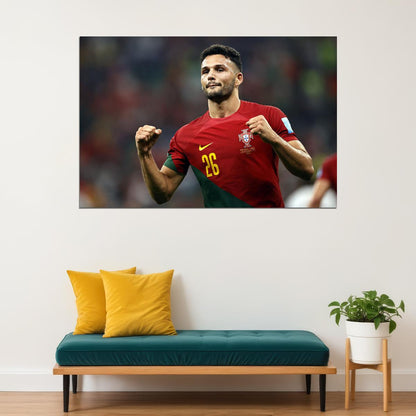 Goncalo Ramos Goal Celebration Portugal World Cup Poster Wall Art Print Home Wall Decor - xonomax