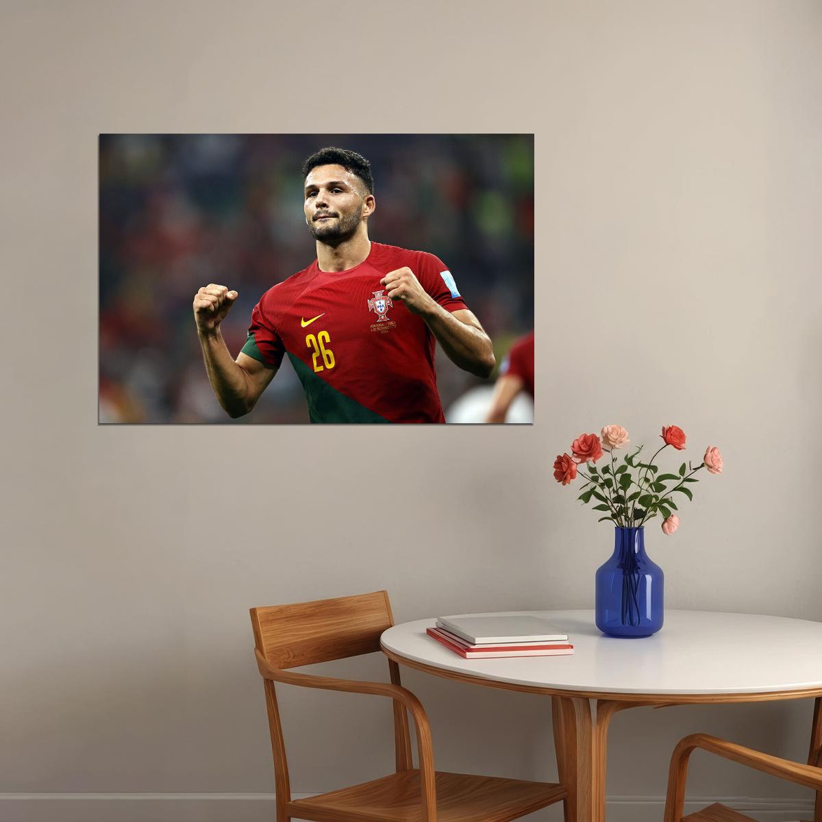 Goncalo Ramos Goal Celebration Portugal World Cup Poster Wall Art Print Home Wall Decor - xonomax
