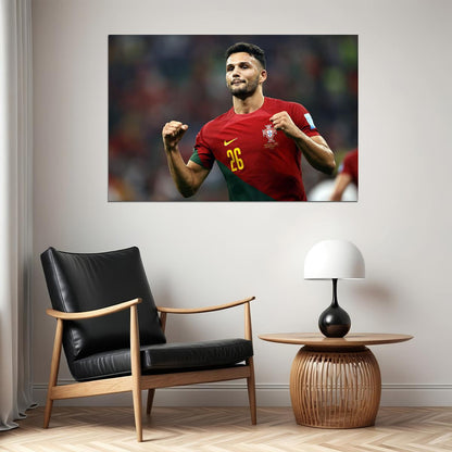 Goncalo Ramos Goal Celebration Portugal World Cup Poster Wall Art Print Home Wall Decor - xonomax