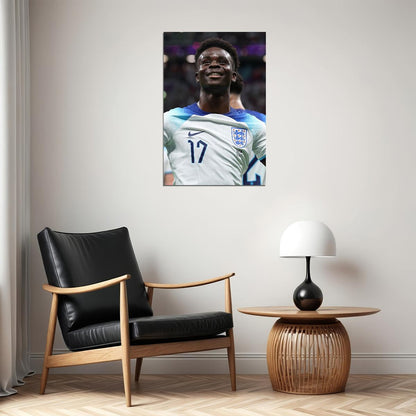 Bukayo Saka England National Team World Cup Poster Wall Art Print Home Wall Decor - xonomax