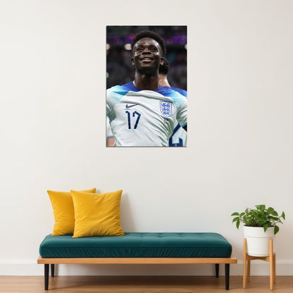 Bukayo Saka England National Team World Cup Poster Wall Art Print Home Wall Decor - xonomax