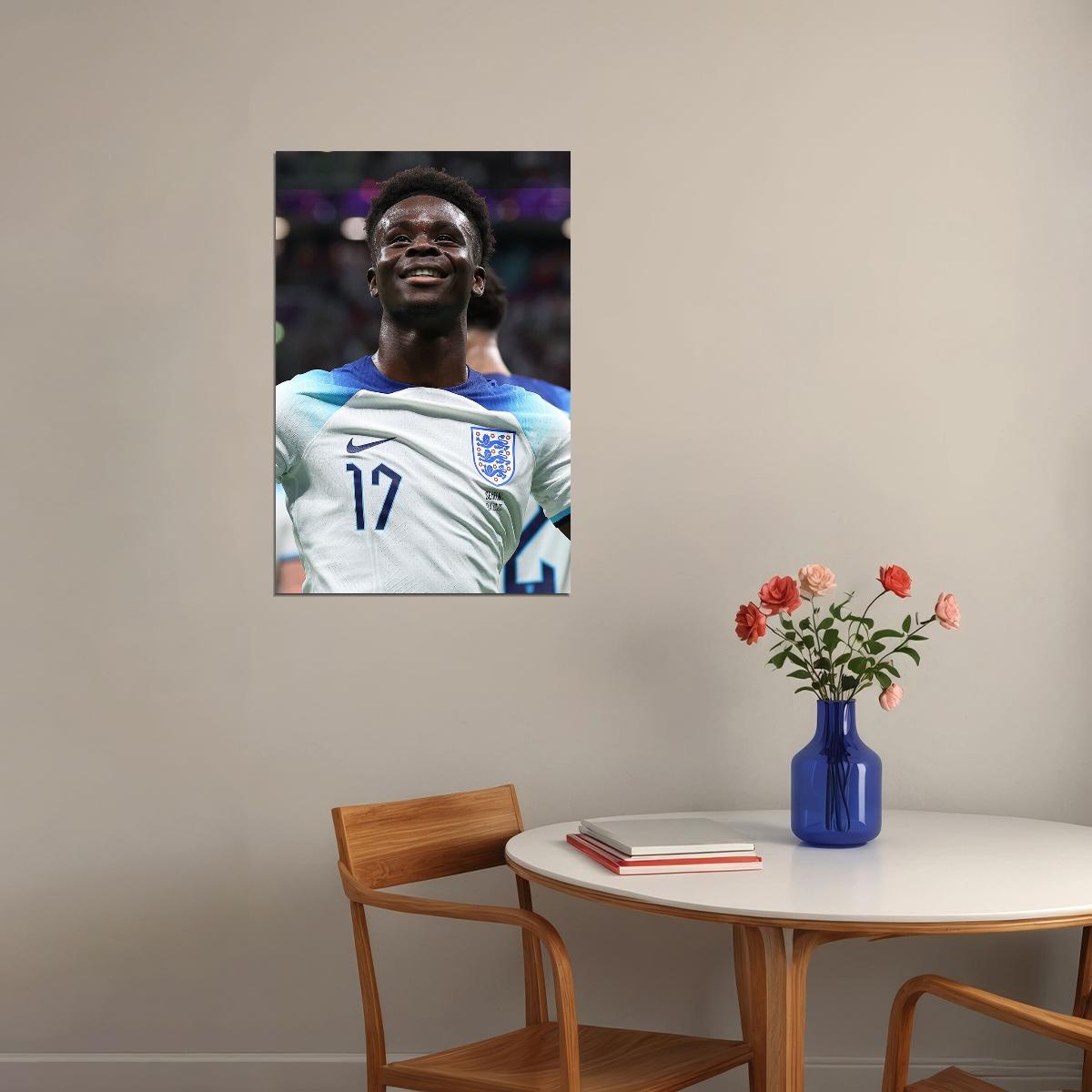 Bukayo Saka England National Team World Cup Poster Wall Art Print Home Wall Decor - xonomax
