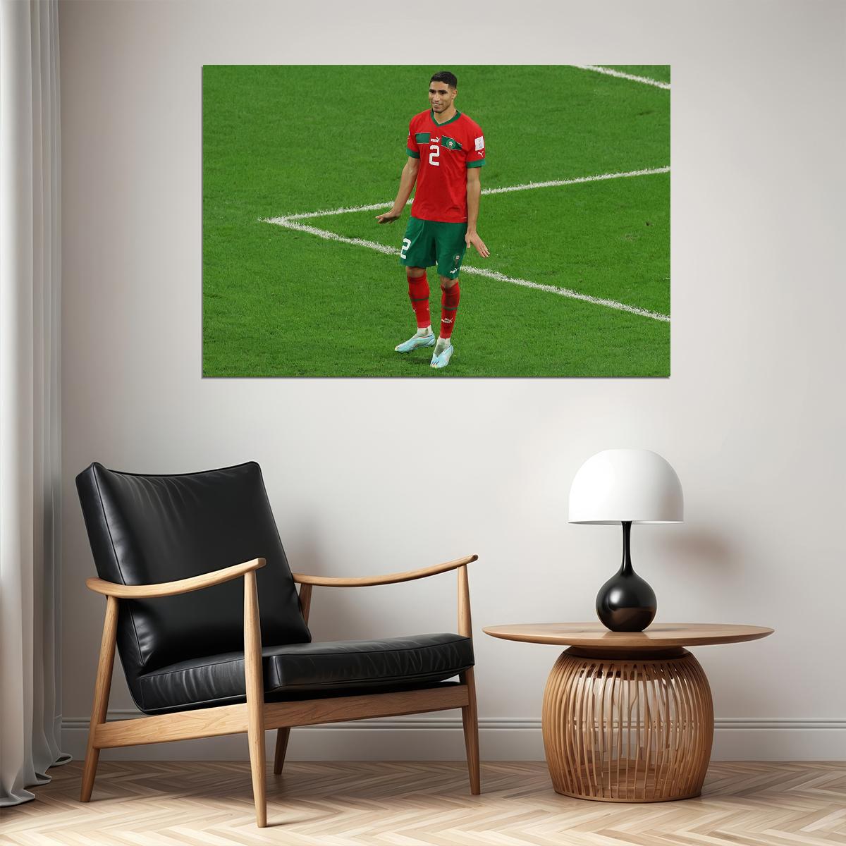 Achraf Hakimi Morocco National Team World Cup Poster Wall Art Print Home Wall Decor - xonomax
