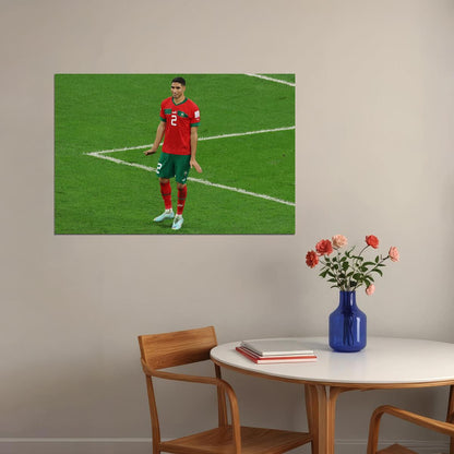 Achraf Hakimi Morocco National Team World Cup Poster Wall Art Print Home Wall Decor - xonomax