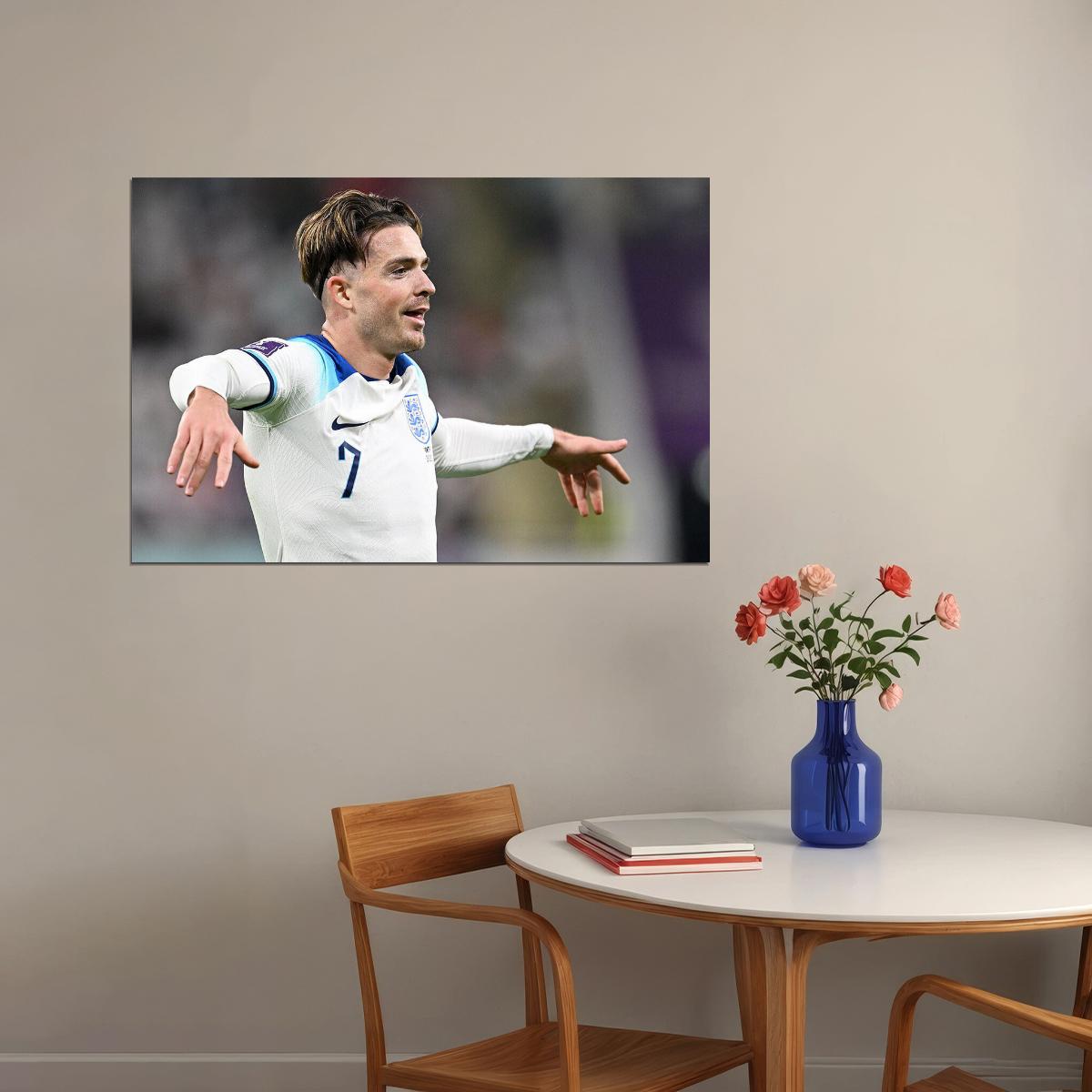 Jack Grealish England National Team World Cup Poster Wall Art Print Home Wall Decor - xonomax