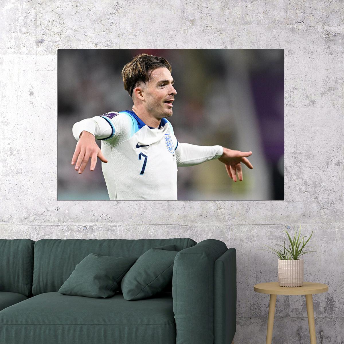 Jack Grealish England National Team World Cup Poster Wall Art Print Home Wall Decor - xonomax