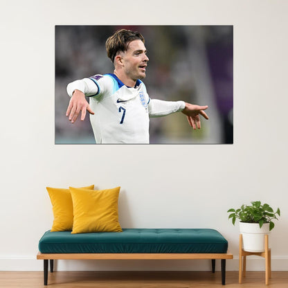 Jack Grealish England National Team World Cup Poster Wall Art Print Home Wall Decor - xonomax