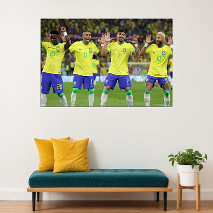 Neymar Vini Jr Lucas Paqueta Raphinha Brazil World Cup Poster Wall Art Print Home Wall Decor