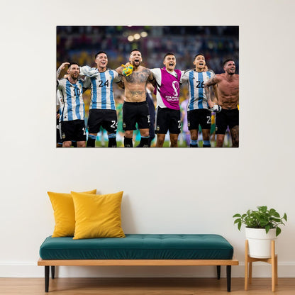 Argentina Celebration National Football Team World Cup Poster Wall Art Print Home Wall Decor - xonomax