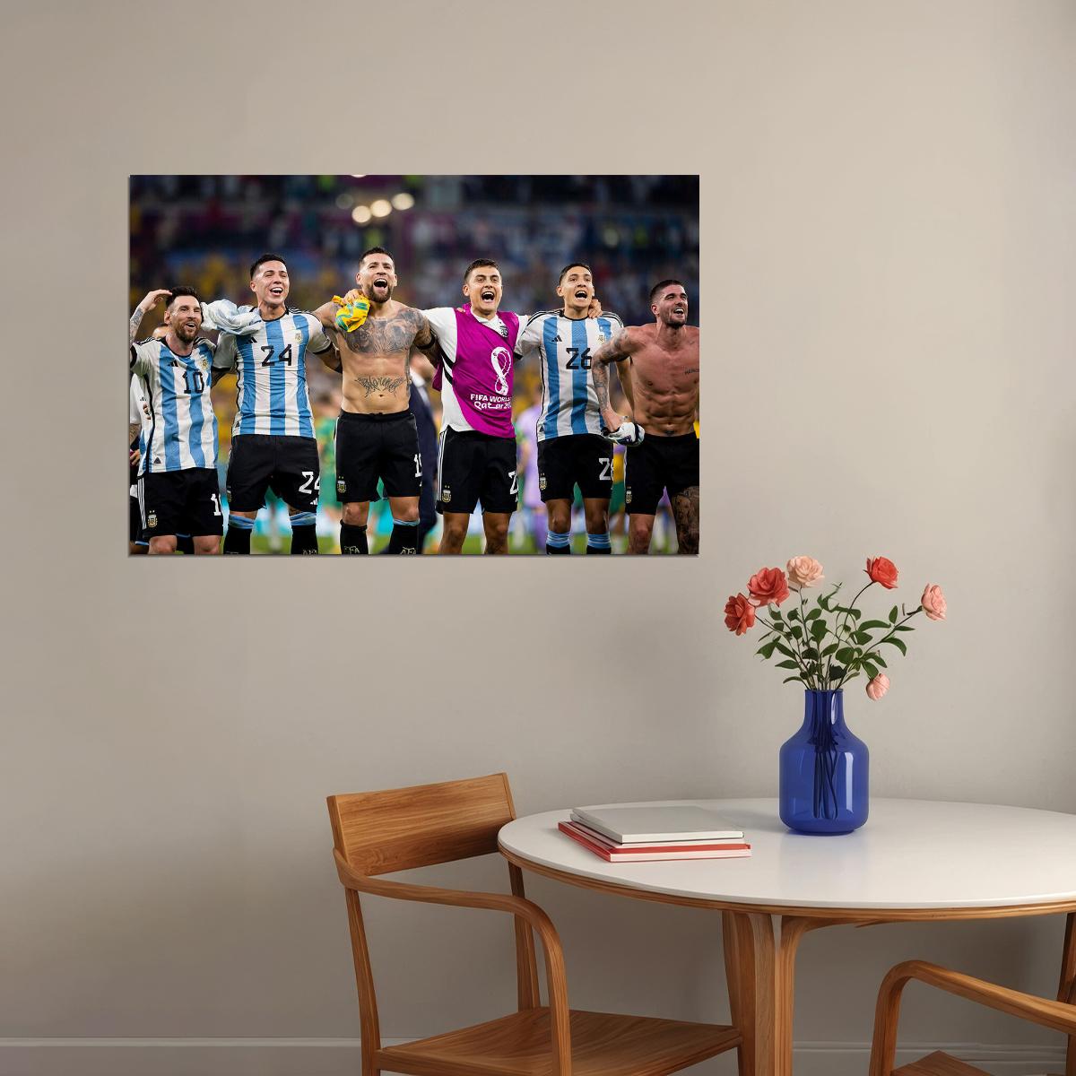 Argentina Celebration National Football Team World Cup Poster Wall Art Print Home Wall Decor - xonomax