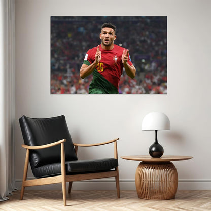 Goncalo Ramos Celebration Portugal World Cup Sport Poster Wall Art Print Home Wall Decor - xonomax