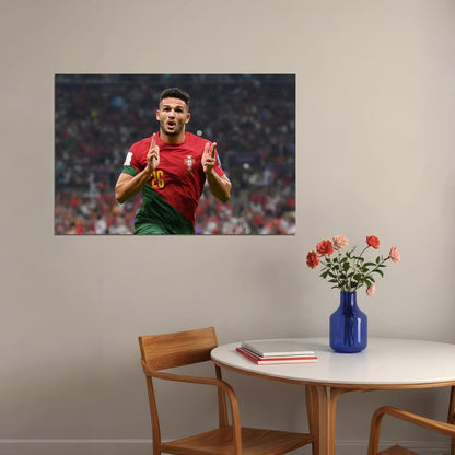 Goncalo Ramos Celebration Portugal World Cup Sport Poster Wall Art Print Home Wall Decor - xonomax