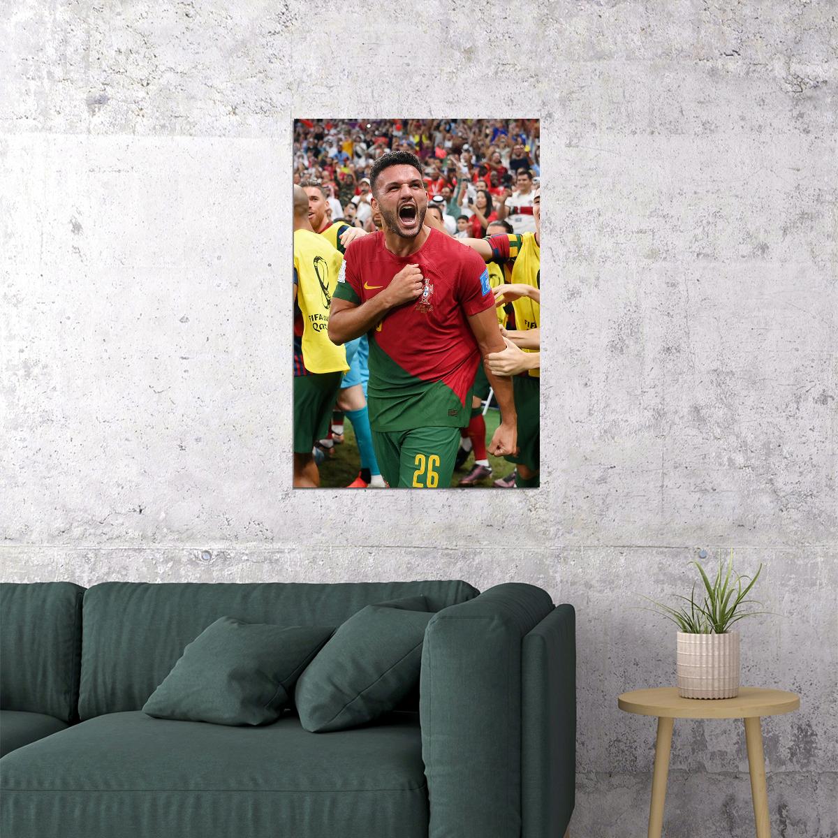 Goncalo Ramos Celebration Portugal World Cup Gift Poster Wall Art Print Home Wall Decor - xonomax