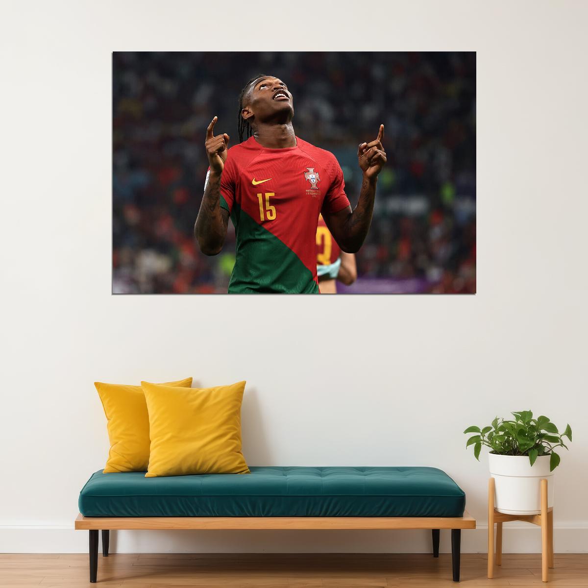 Rafael Leao Goal Celebration Portugal World Cup Poster Wall Art Print Home Wall Decor - xonomax