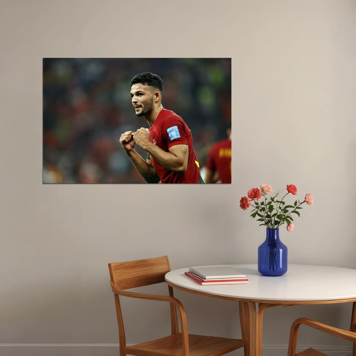 Goncalo Ramos Goal Celebration Portugal World Cup Fans Poster Wall Art Print Home Wall Decor - xonomax