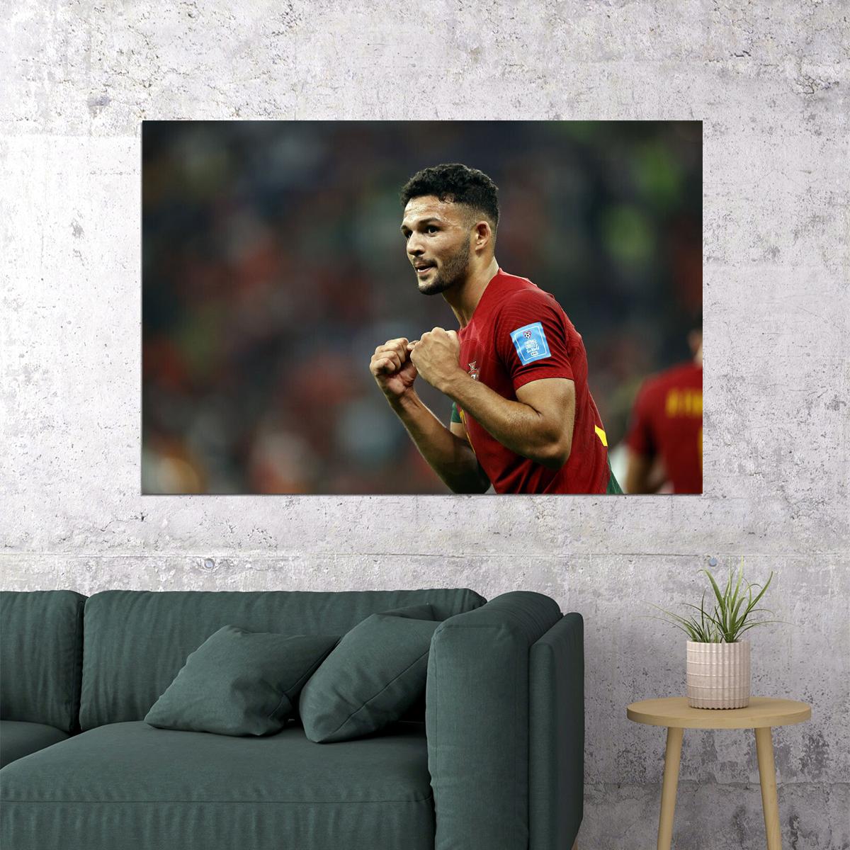 Goncalo Ramos Goal Celebration Portugal World Cup Fans Poster Wall Art Print Home Wall Decor - xonomax