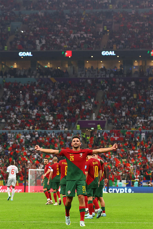 Goncalo Ramos Goal Celebration Portugal World Cup Poster Wall Art Print Home Wall Decor - xonomax