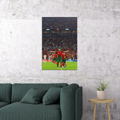 Goncalo Ramos Goal Celebration Portugal World Cup Poster Wall Art Print Home Wall Decor - xonomax
