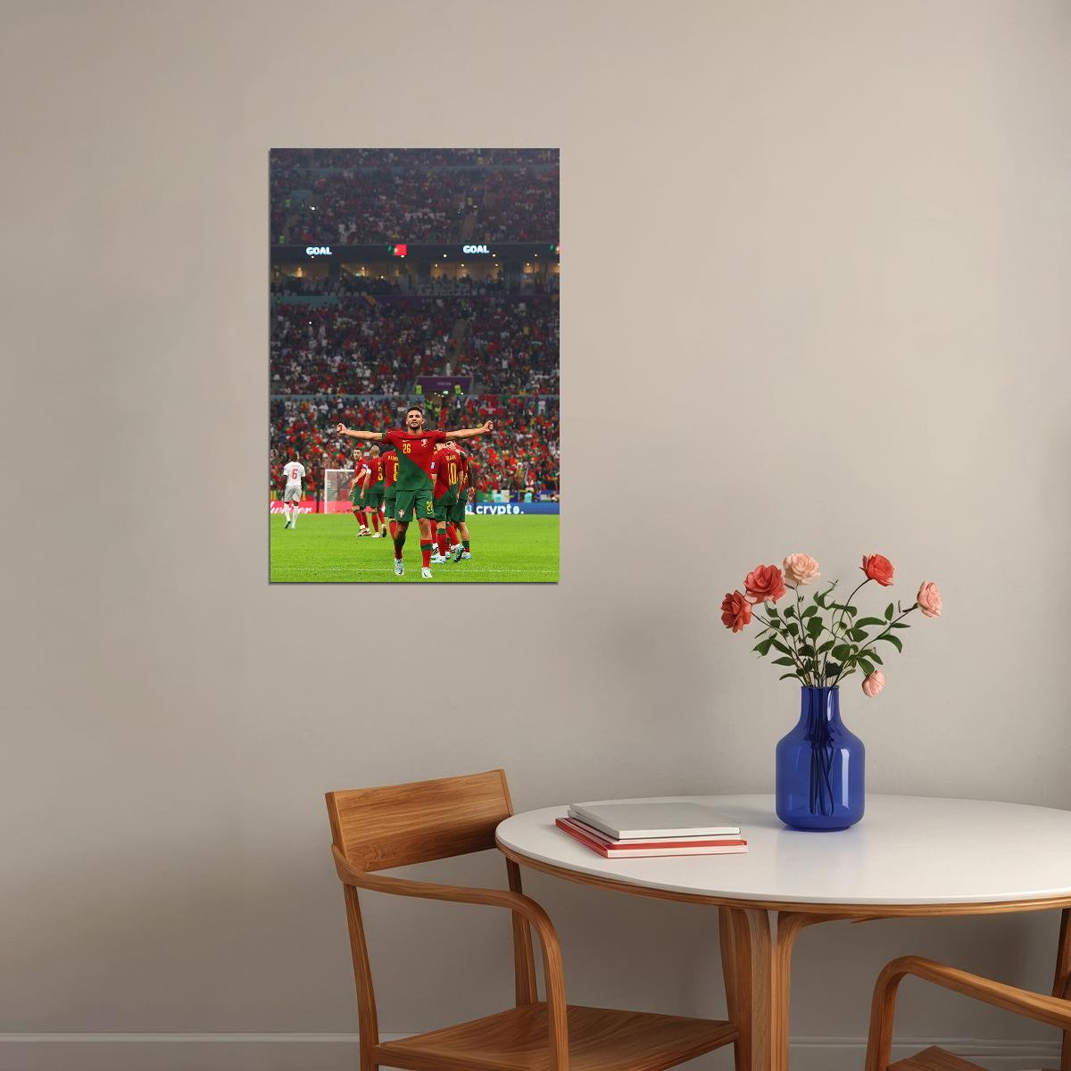 Goncalo Ramos Goal Celebration Portugal World Cup Poster Wall Art Print Home Wall Decor - xonomax