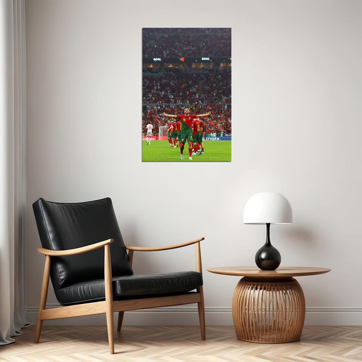 Goncalo Ramos Goal Celebration Portugal World Cup Poster Wall Art Print Home Wall Decor - xonomax