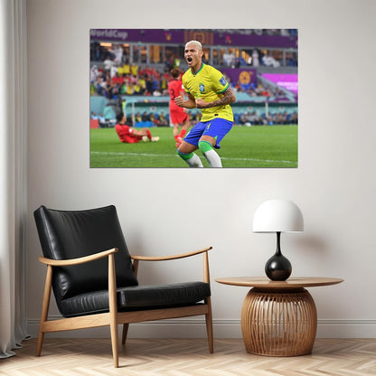 Richarlison Goal Celebration Brazil World Cup Poster Wall Art Print Home Wall Decor - xonomax