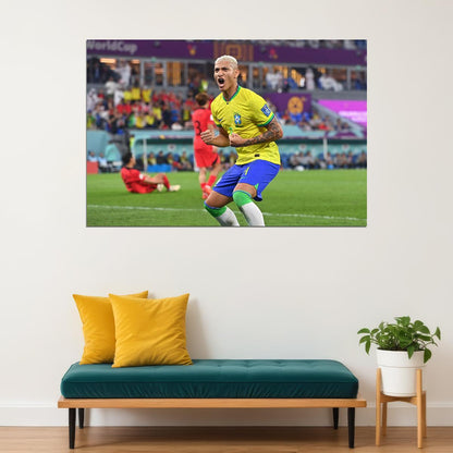 Richarlison Goal Celebration Brazil World Cup Poster Wall Art Print Home Wall Decor - xonomax