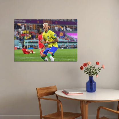 Richarlison Goal Celebration Brazil World Cup Poster Wall Art Print Home Wall Decor - xonomax
