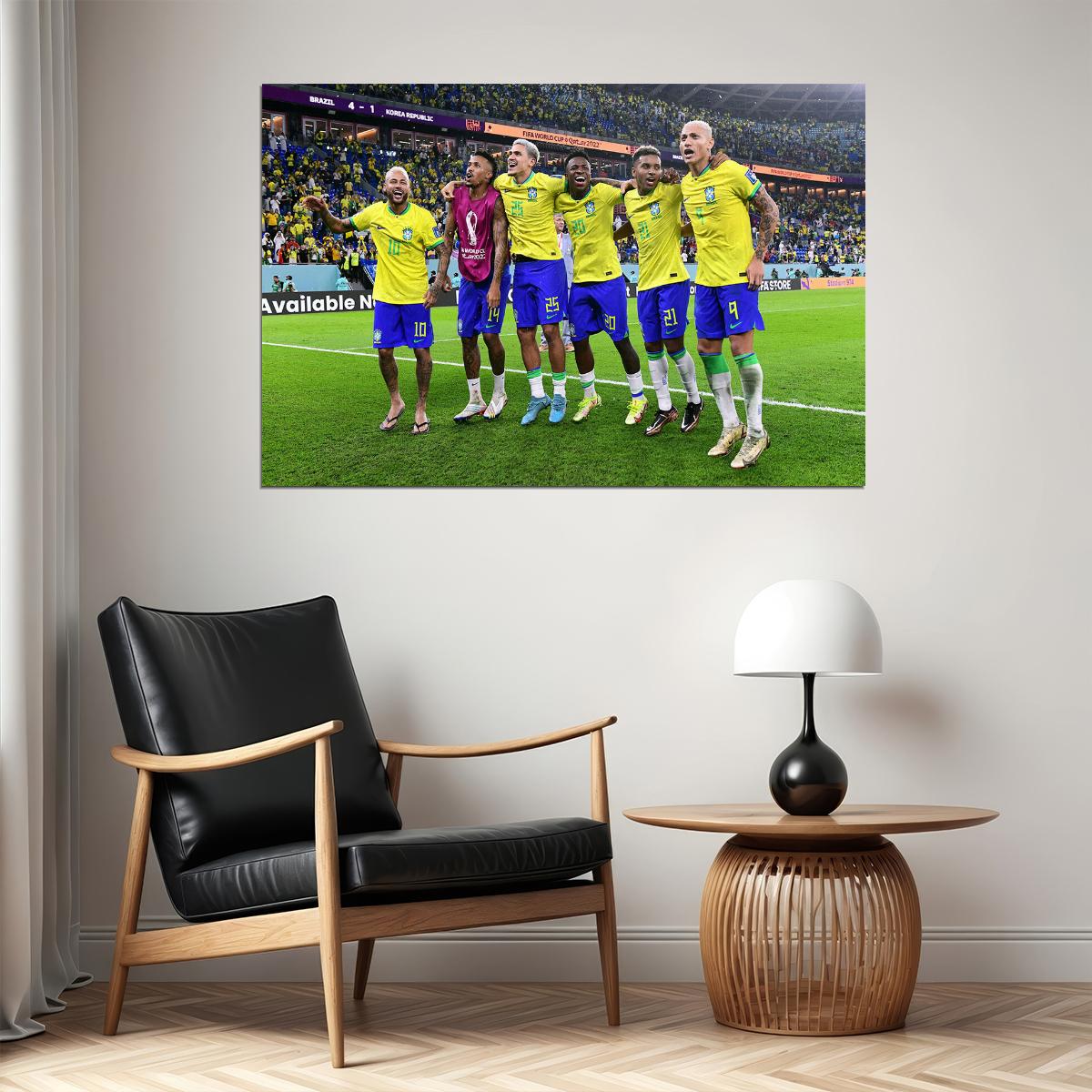 Brazil National Football Team World Cup Poster Wall Art Print Home Wall Decor - xonomax