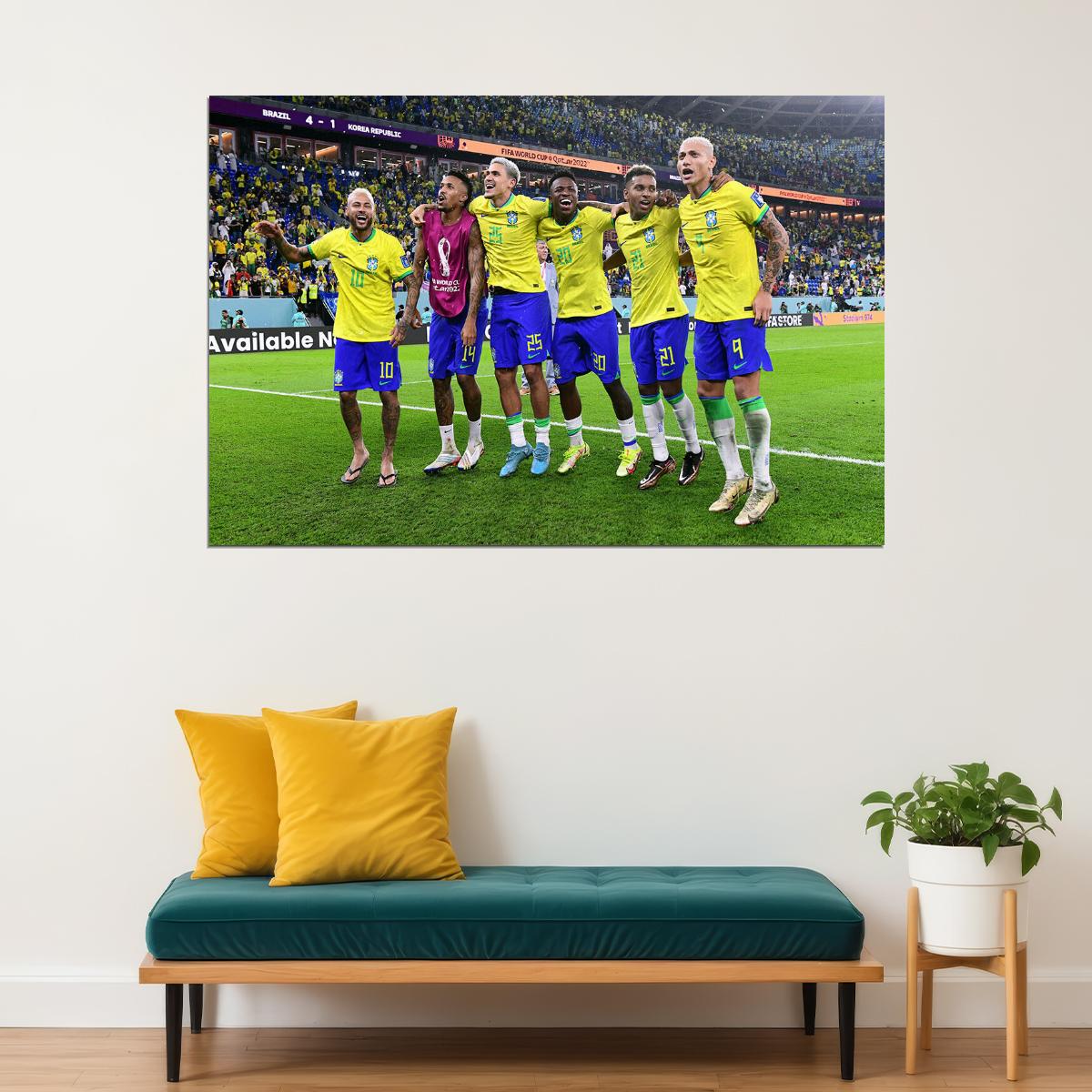 Brazil National Football Team World Cup Poster Wall Art Print Home Wall Decor - xonomax