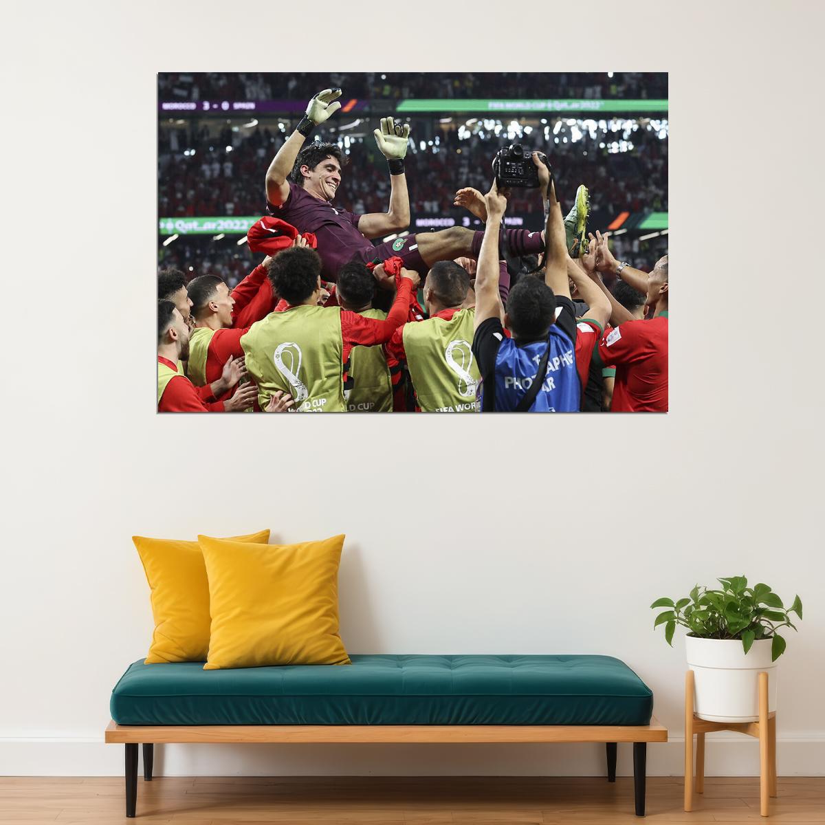 Yassine Bounou Morocco National Team World Cup Poster Wall Art Print Home Wall Decor - xonomax