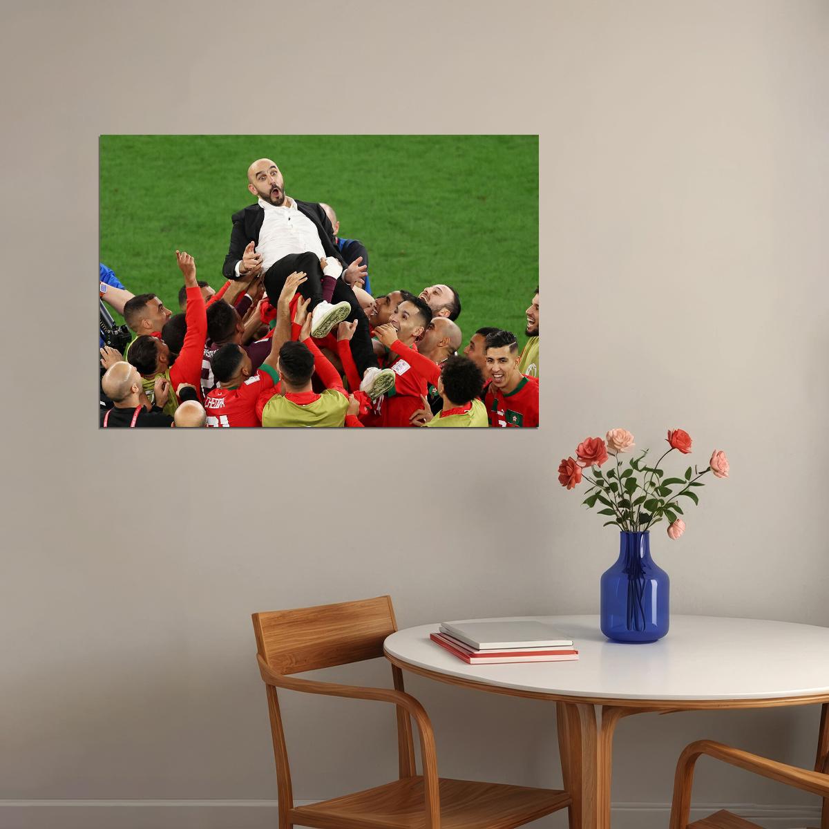 Walid Regragui Morocco National Team World Cup Poster Wall Art Print Home Wall Decor - xonomax
