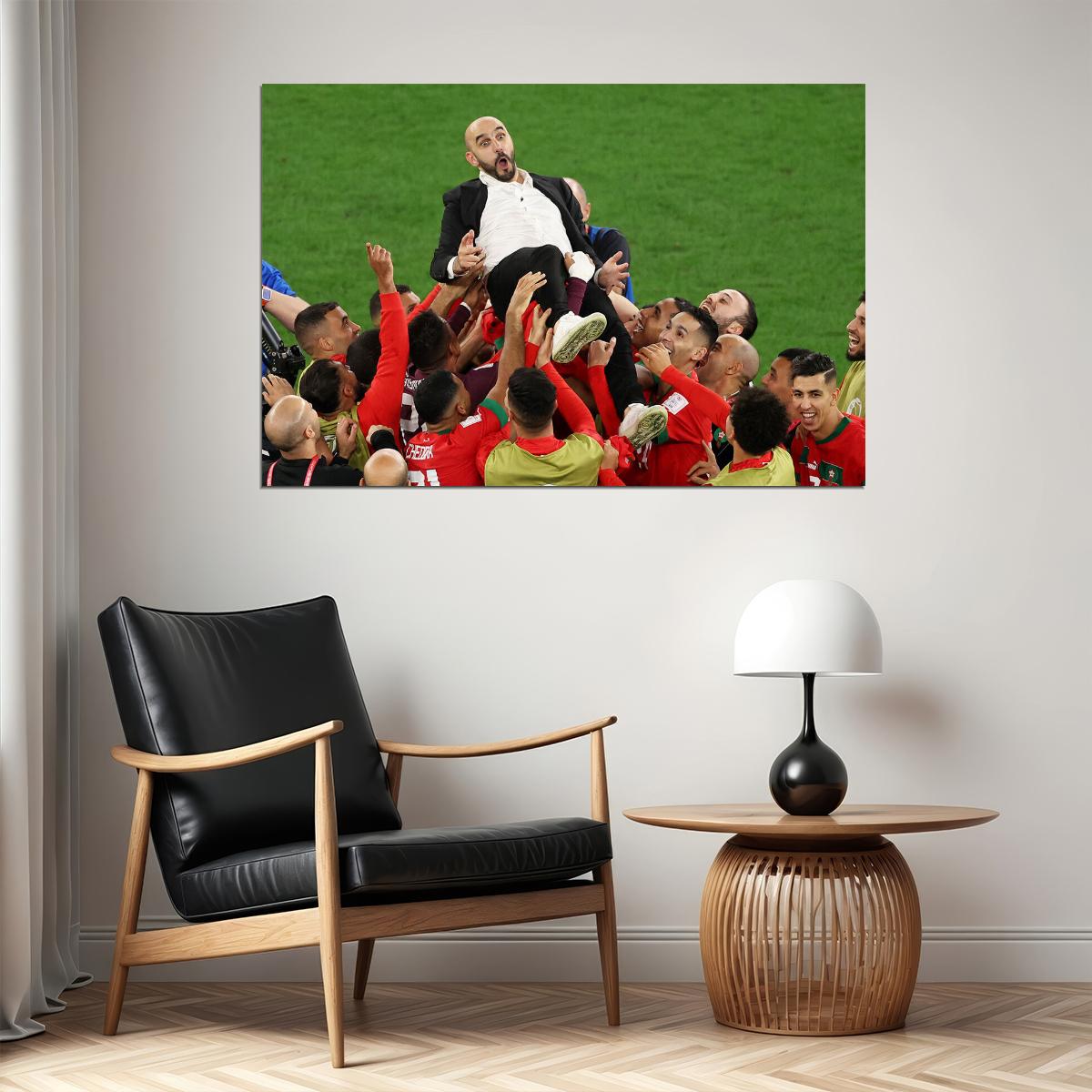 Walid Regragui Morocco National Team World Cup Poster Wall Art Print Home Wall Decor - xonomax