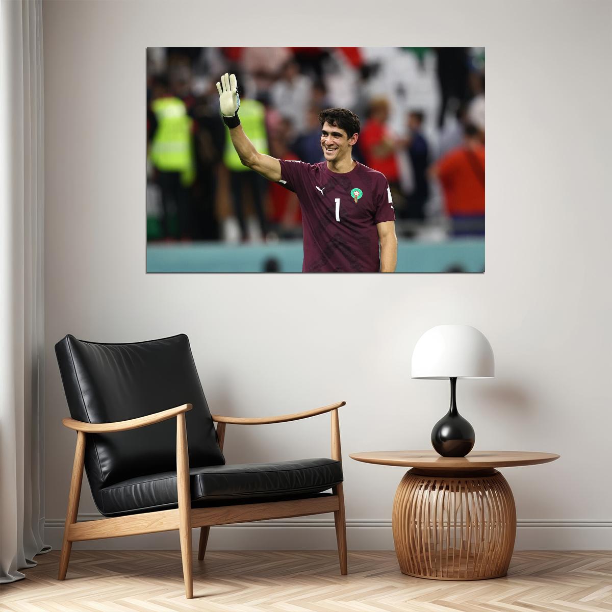 Yassine Bounou Morocco National Team World Cup Fans Poster Wall Art Print Home Wall Decor - xonomax