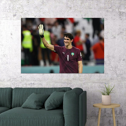 Yassine Bounou Morocco National Team World Cup Fans Poster Wall Art Print Home Wall Decor - xonomax