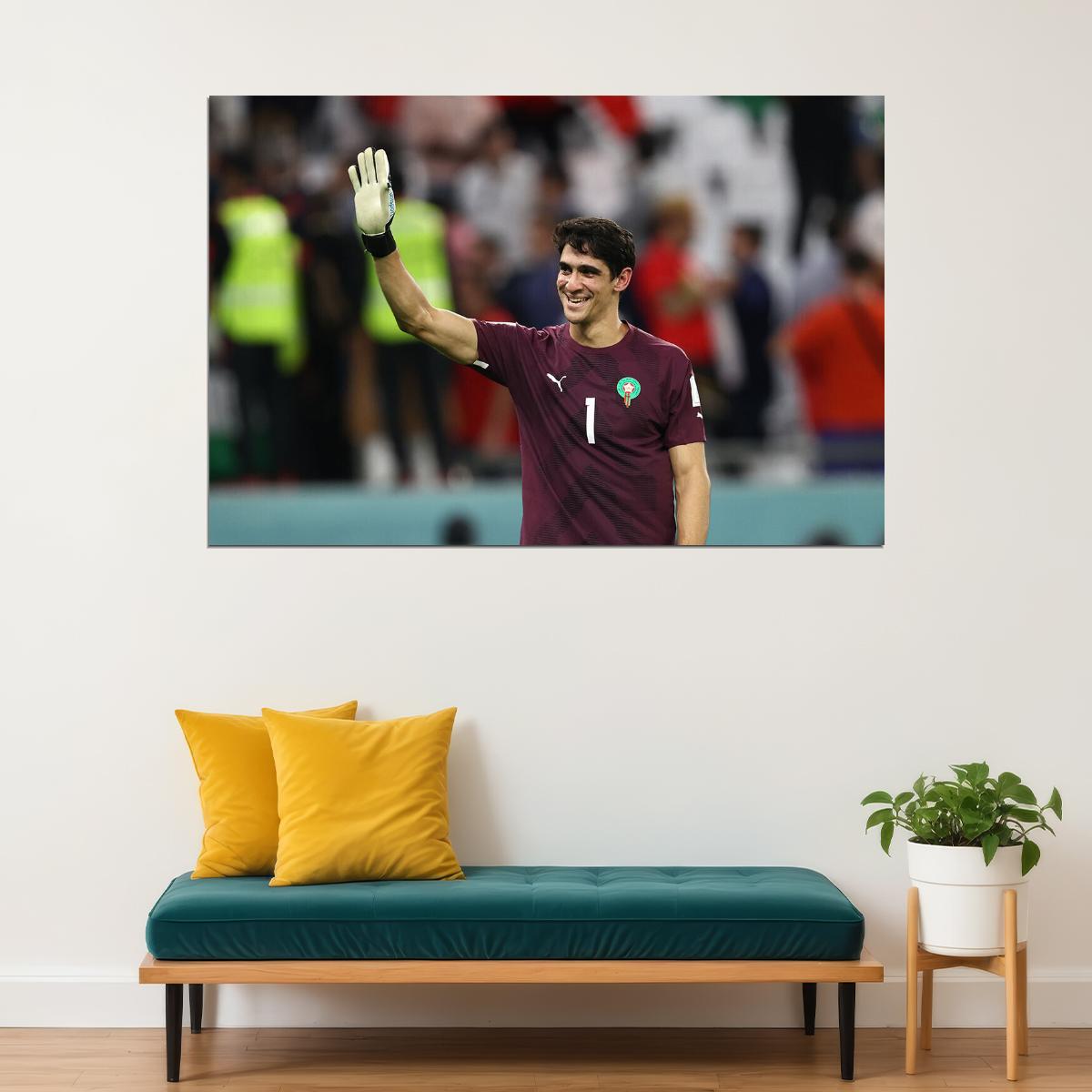 Yassine Bounou Morocco National Team World Cup Fans Poster Wall Art Print Home Wall Decor - xonomax