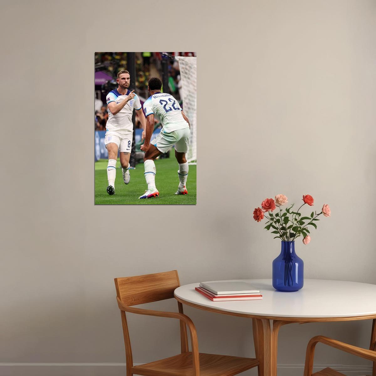 Jordan Henderson Jude Bellingham England World Cup Poster Wall Art Print Home Wall Decor