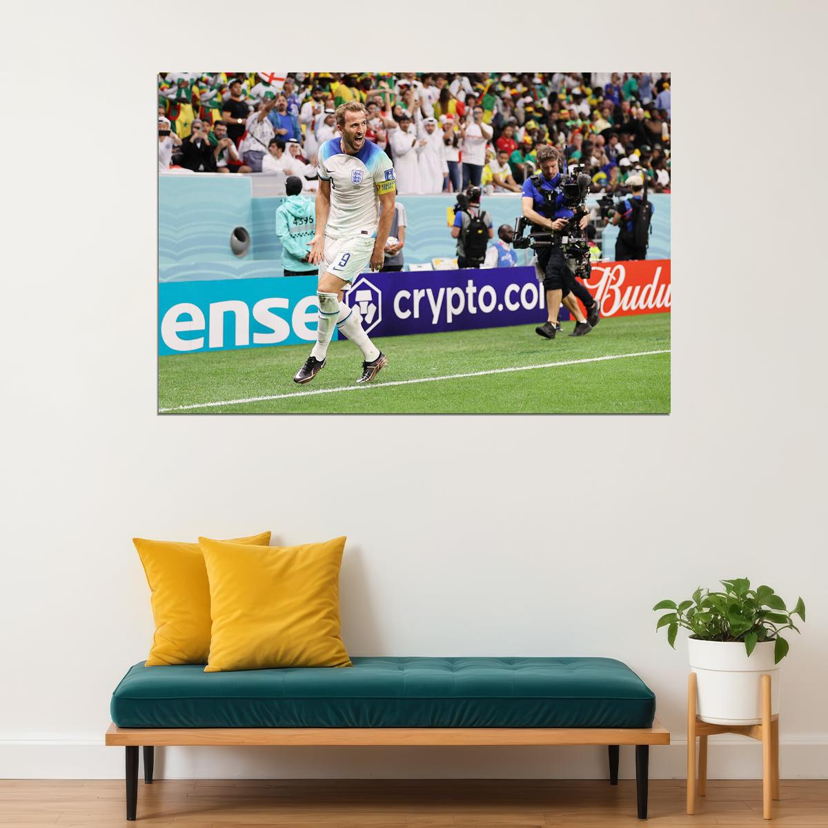 Harry Kane Goal Celebration England World Cup Football Poster Wall Art Print Home Wall Decor - xonomax