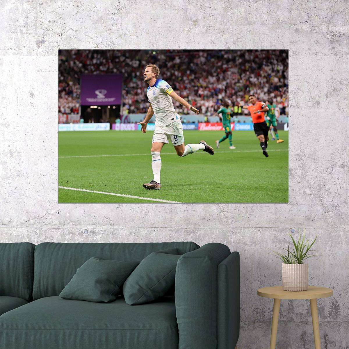 Harry Kane Goal Celebration England World Cup Fans Poster Wall Art Print Home Wall Decor - xonomax