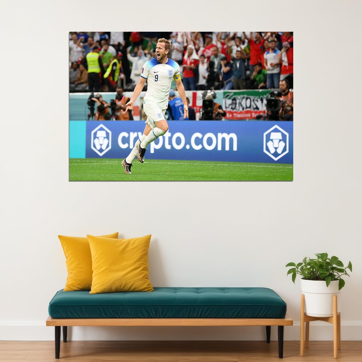 Harry Kane Goal Celebration England World Cup Poster Wall Art Print Home Wall Decor - xonomax